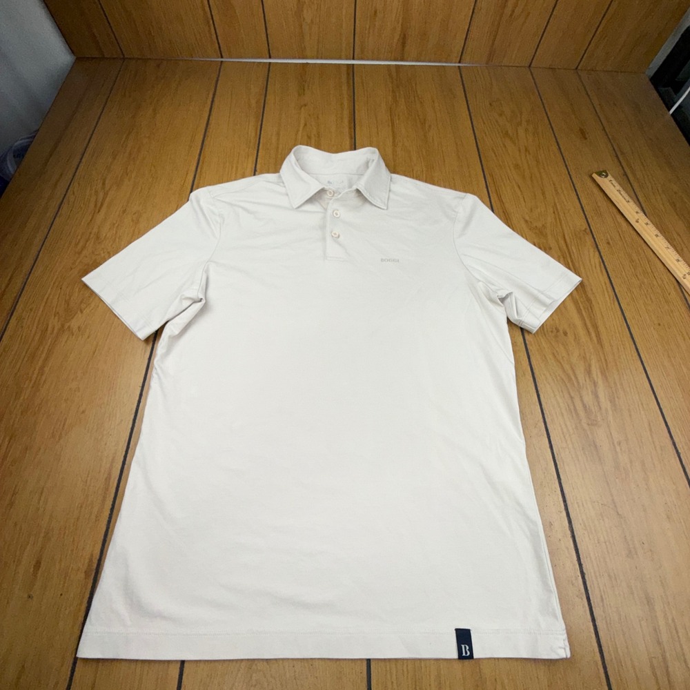 Boggi Milano Supima Series Polo Shirt Mens Small Cream Off-White Stretch